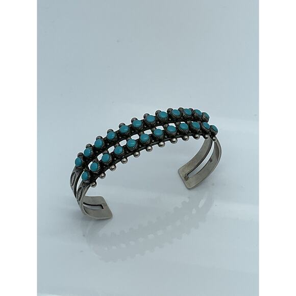 Fred Harvey Bell Trading Sterling Silver 925 Turquoise Cuff Bracelet - Picture 4 of 16